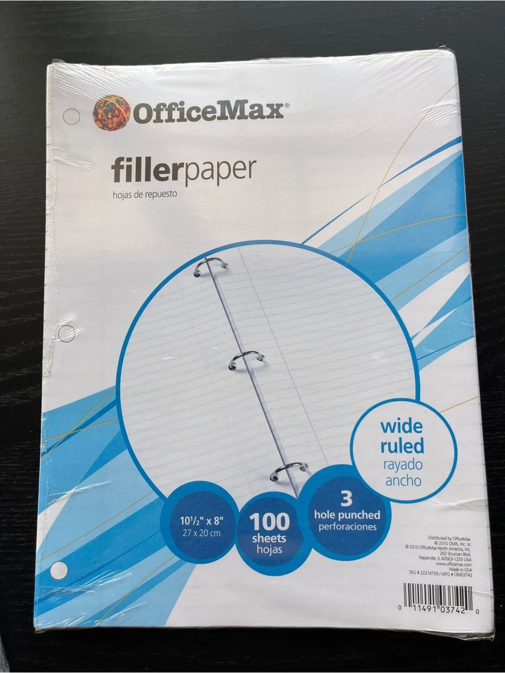Norcom Office Depot OfficeMax Wide Ruled Filler Paper Lot 550 Sheets 10.5